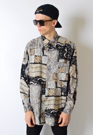 VINTAGE 90S ABSTRACT LONG SLEEVE SHIRT