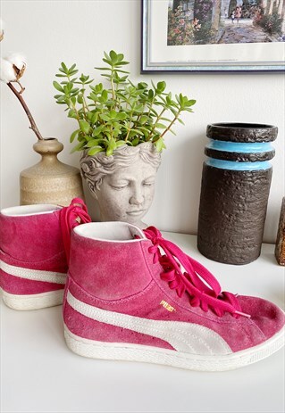 VINTAGE 90S PINK PUMA SUEDE CLASSIC SPORTS TRAINERS
