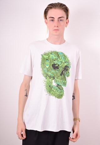 NIKE MENS VINTAGE T-SHIRT TOP LARGE WHITE 90S