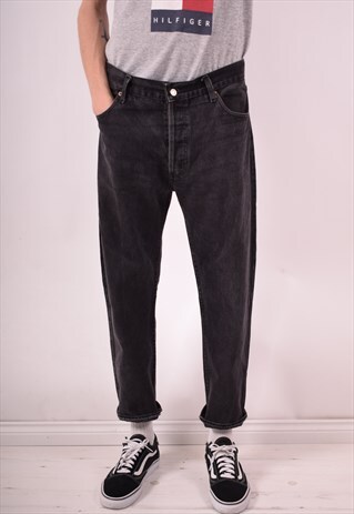 LEVI'S 501 MENS VINTAGE CAPRI JEANS W34 L26 BLACK 90S