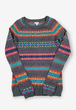 Vintage Y2K Old Navy Striped Knit Jumper Grey Medium BV15596