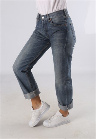 VINTAGE 501'S LEVIS DENIM JEANS HIGH WAISTED UK 8 (JT4A)