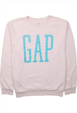 Vintage 90's Gap Sweatshirt Spellout Crew Neck White XLarge