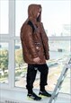 VINTAGE Y2K HUGE SUPER PUFFER JACKET IN DARK BROWN
