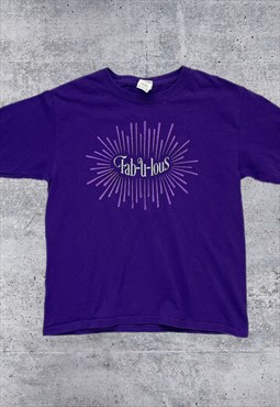 Vintage Y2K 00's Purple Cotton Crew Neck Skater Tee T-shirt