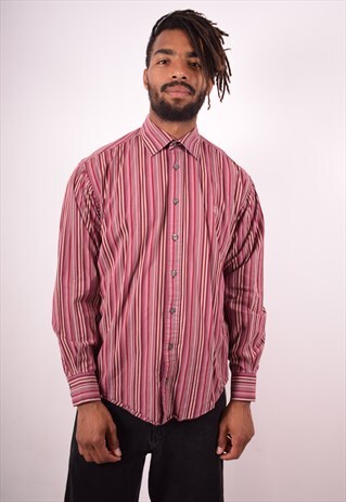 YVES SAINT LAURENT MENS VINTAGE SHIRT MEDIUM MAROON 90S