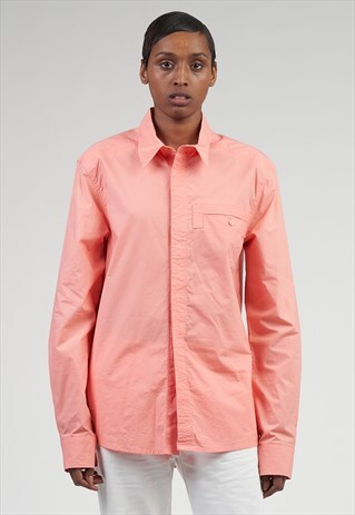 VINTAGE 90'S PEACH LARGE POCKET DETAILED VERSACE SHIRT
