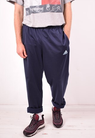 ADIDAS MENS VINTAGE TRACKSUIT TROUSERS XXL BLUE 90S