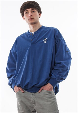 VINTAGE NIKE GOLF TIGERWOODS MICKEY MOUSE PULLOVER BLUE