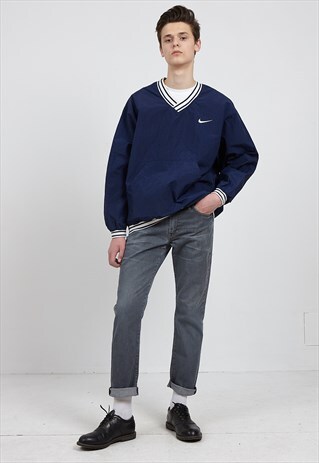 VINTAGE BLUE NIKE V-NECK PULLOVER SWEATSHIRT