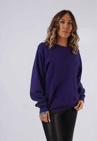 SWEATSHIRT JUMPER LEE OVERSIZED COLOURED PLAIN UK 14 (GI5E)