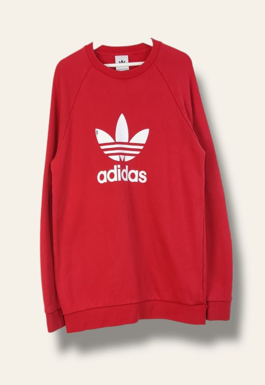 Red adidas hot sale sweatshirt vintage