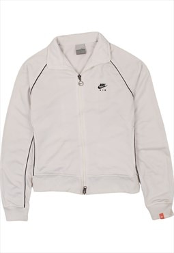 Vintage 90's Nike Sweatshirt Swoosh Full Zip Up White Medium