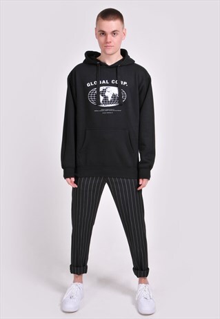 BLACK GLOBAL CORP. GRAPHIC PULLOVER HOODIE - RELAXED FIT