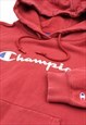 CHAMPION SPORTSWEAR FADED RED PULLOVER HOODIE, BOXY FIT 