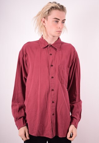 IZOD MENS VINTAGE SHIRT XL MAROON 90S