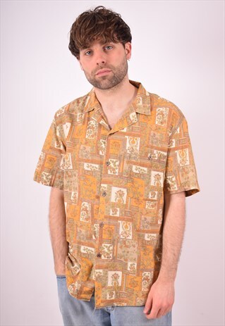 MENS VINTAGE SHIRT LARGE MULTI FLORAL 90S