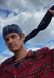 VINTAGE 90S BURBERRY REWORKED PLAID BANDANA HAT