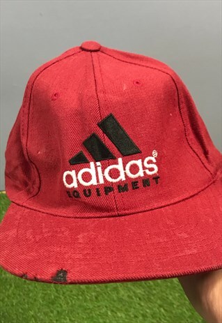 VINTAGE ADIDAS EQUIPMENT BASEBALL CAP HAT IN RED BURGUNDY WI