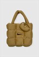 Reworked Nike Puffer bag Brown with mini bag
