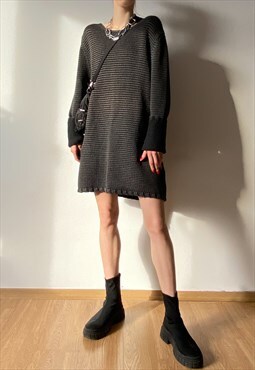 Preloved grey oversized knitted jumper