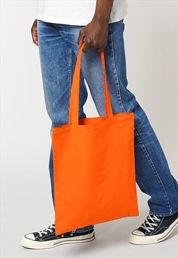 Women's Essential Cotton Shoulder Tote Bag - Orange 