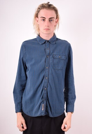 CONVERSE MENS VINTAGE SHIRT LARGE BLUE CHECK 90S
