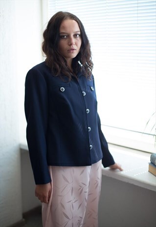 VINTAGE 60'S NAVY WOOL JACKET