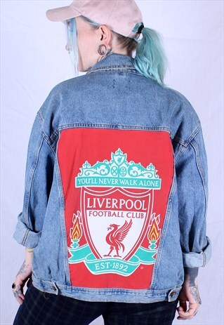 REWORKED LIVERPOOL FOOTBALL CLUB FC VINTAGE DENIM JACKET