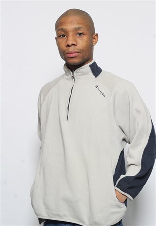 VINTAGE CHAMPION 1/4 ZIP GREY