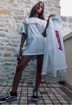 Baad Unisex Classic "Brutality" White T-shirt 