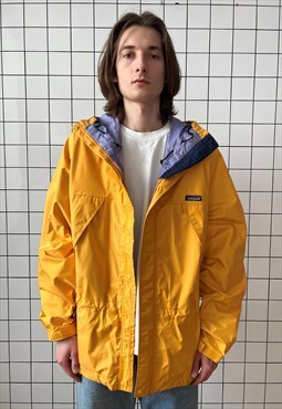 Vintage PATAGONIA Jacket Shell Rain Coat 90s Yellow