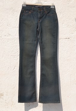 Deadstock 90s blue dusty wash high waist boot cut flare jean
