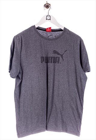 VINTAGE PUMA T-SHIRT LOGO PRINT GRAU