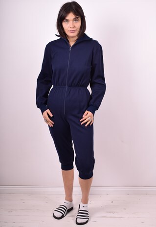 WOMENS VINTAGE JUMPSUIT MEDIUM BLUE 90'S