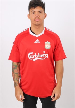 VINTAGE ADIDAS XL RED LIVERPOOL FOOTBALL TOP