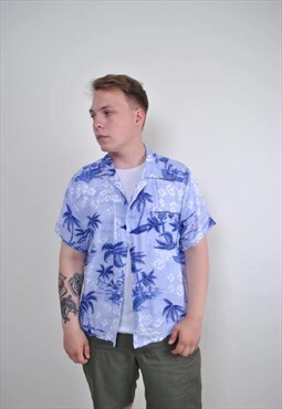 Vintage y2k summer shirt, Hawaiian button down shirt - LARGE