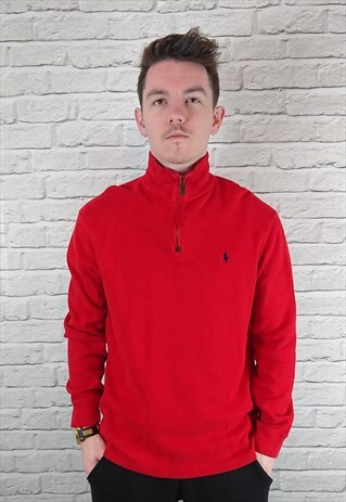 VINTAGE POLO RALPH LAUREN QUARTER ZIP SWEATSHIRT SWEATER