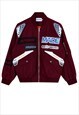 Patchwork racing jacket motorsport bomber motorcycle coat
