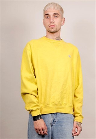 VINTAGE 90'S CHAMPION DAYGLO YELLOW SWEATSHIRT
