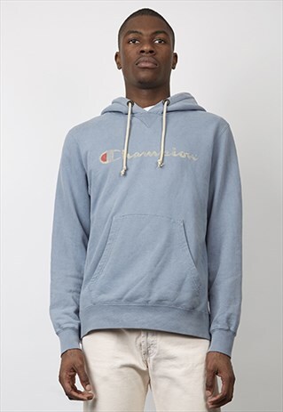 VINTAGE 80'S BLUE/GREY CHAMPION HOODIE