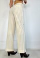 VINTAGE Y2K TROUSERS SMART PINSTRIPE WIDE LEG 2000S WORK