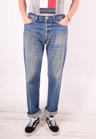 LEVI'S 501 MENS VINTAGE JEANS W34 L34 BLUE 90S