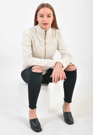 VINTAGE 90'S TRACK JACKET IN BEIGE