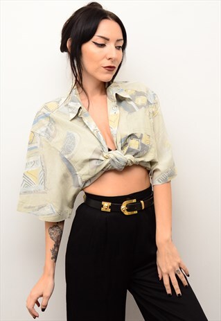 VINTAGE 90'S SOFT GRUNGE ABSTRACT PATTERNED OVERSIZED SHIRT