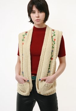 70s Vintage Vtg Rare Retro Wool Embroidered Vest 2517