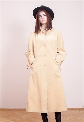 VINTAGE, BEIGE, LONG COAT