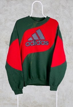 Vintage Reworked Adidas Sweatshirt Spell Out Green Red