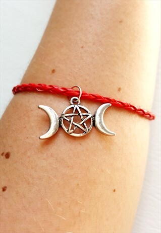 PENTAGRAM CHARM BRACELET RED