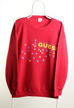 Vintage Guess Crewneck Sweatshirt Red